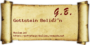 Gottstein Belián névjegykártya